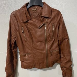 Brown faux leather jacket!